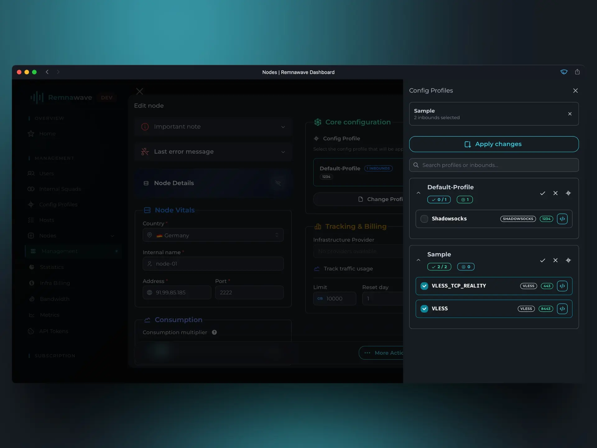 Activate new profile on node