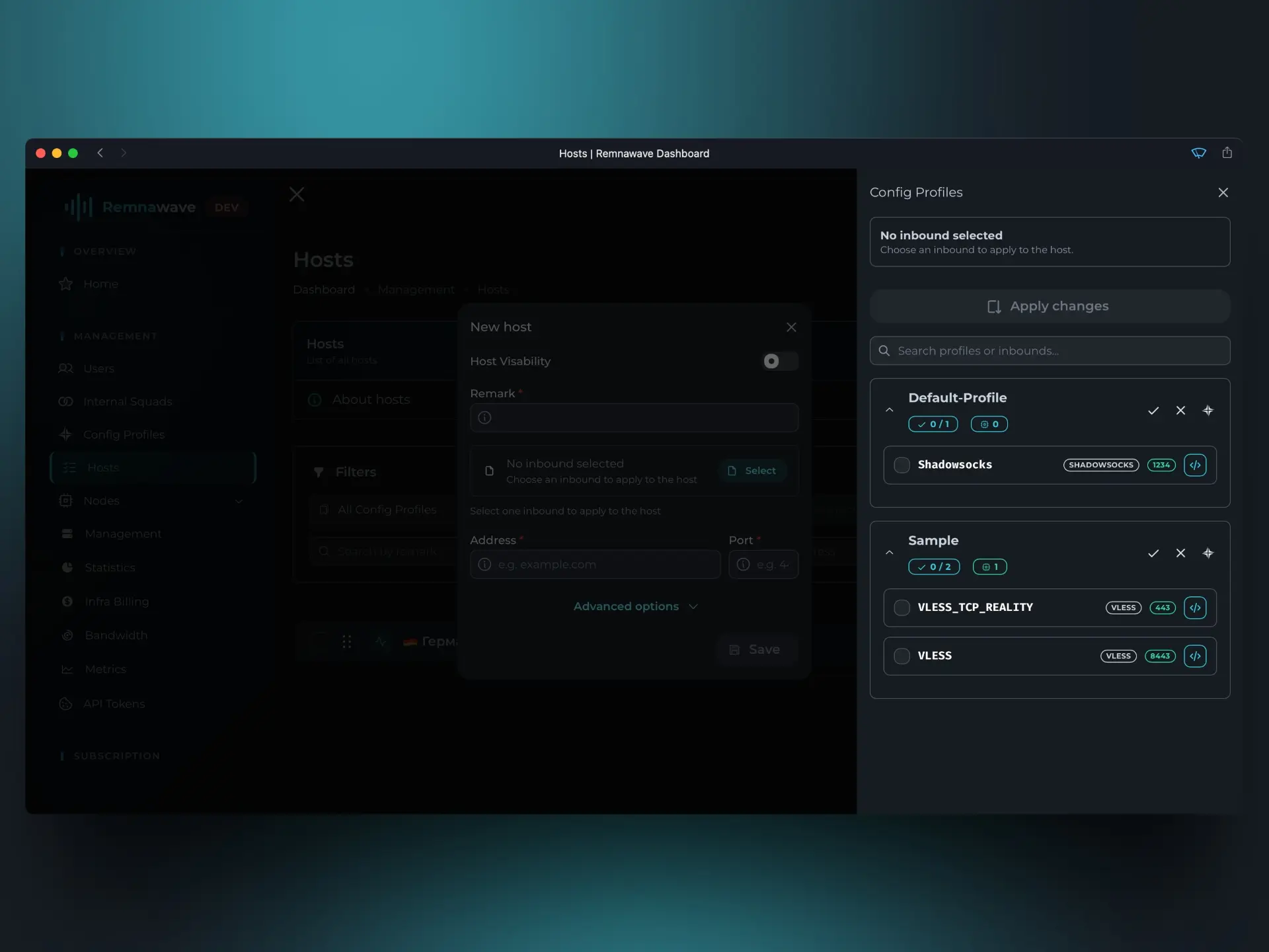 New inbounds available for hosts
