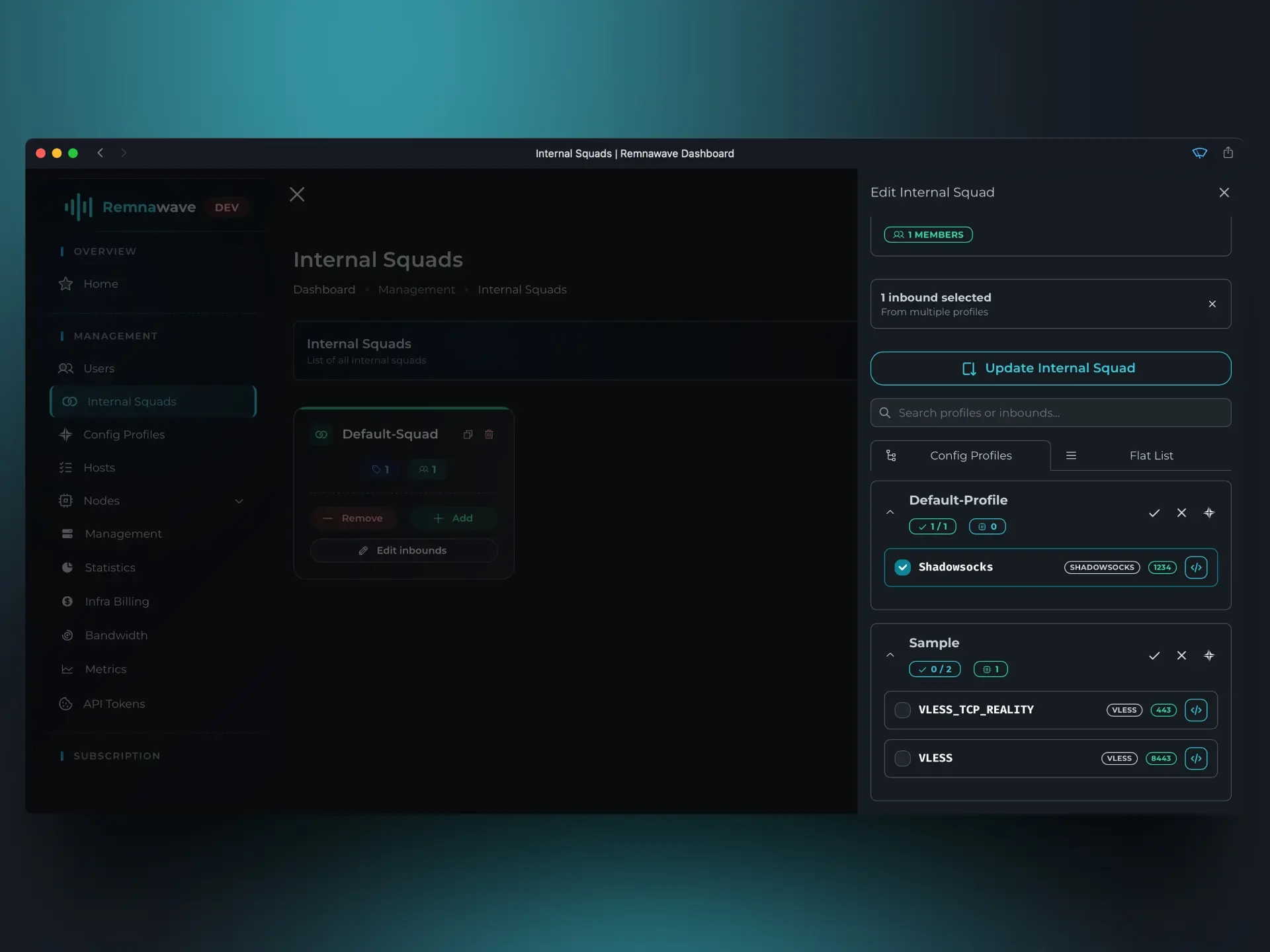 Editing Internal Squad